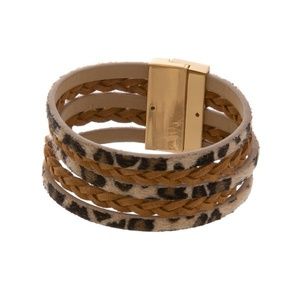 NWT Leather animal print bracelet